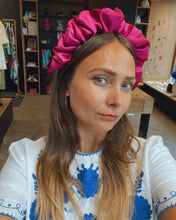 Load image into Gallery viewer, Iris fuchsia satin headband