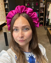 Load image into Gallery viewer, Iris fuchsia satin headband