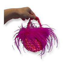 Load image into Gallery viewer, Mini crochet feather bag