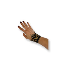 Load image into Gallery viewer, Black &amp; Gold embroidered cuffs