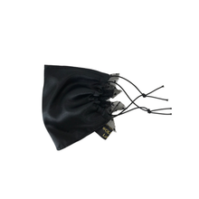 Load image into Gallery viewer, Black satin face mask with tulle frills on the side