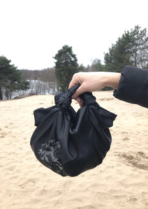 Raven satin embellished bag