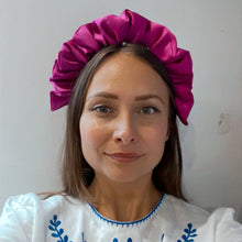 Load image into Gallery viewer, Iris fuchsia satin headband