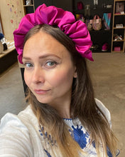 Load image into Gallery viewer, Iris fuchsia satin headband