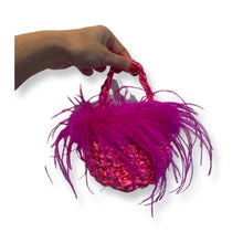 Load image into Gallery viewer, Mini crochet feather bag