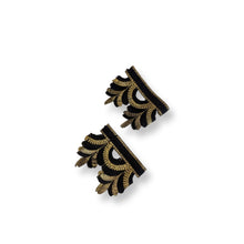 Load image into Gallery viewer, Black &amp; Gold embroidered cuffs